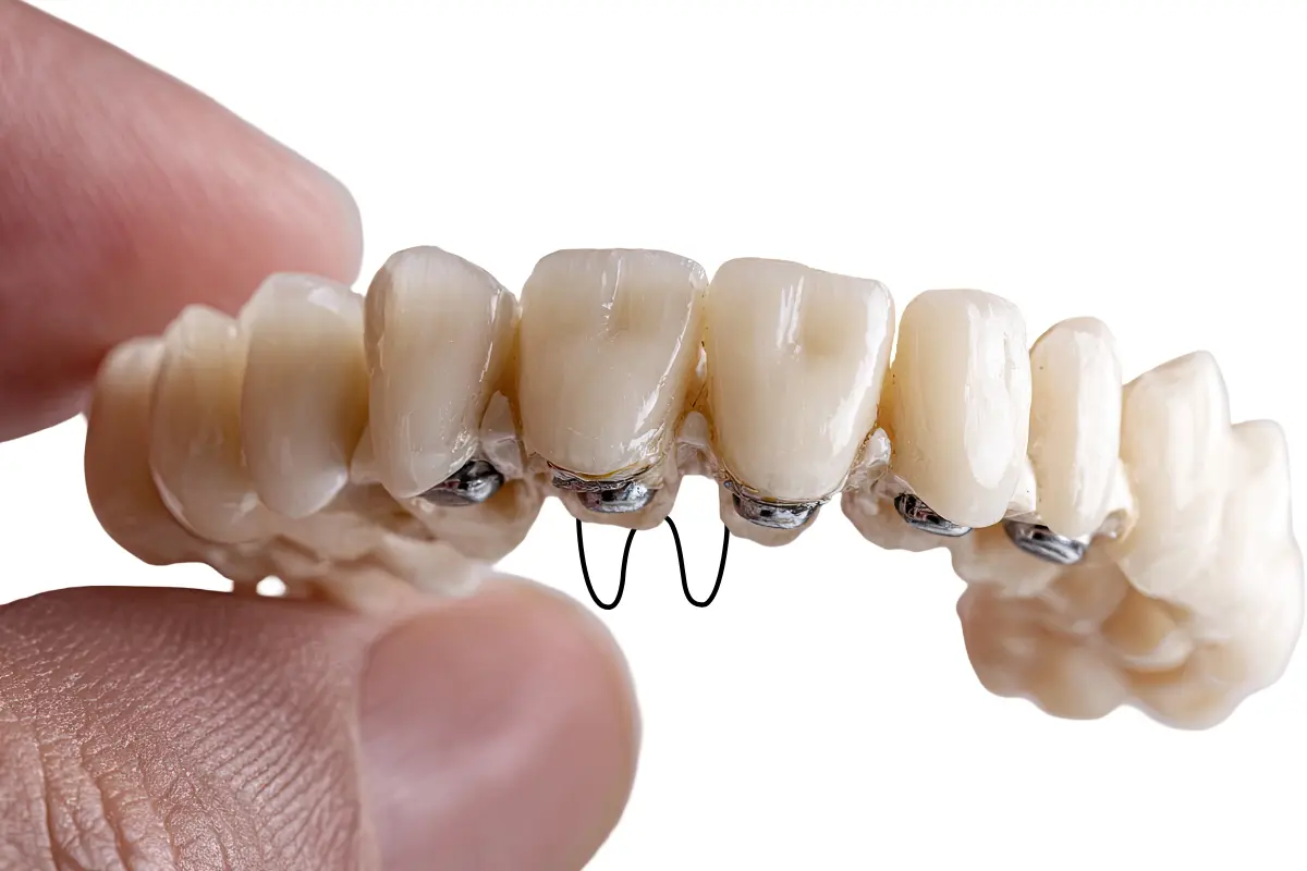 Puente dental utilizado para sustituir piezas ausentes